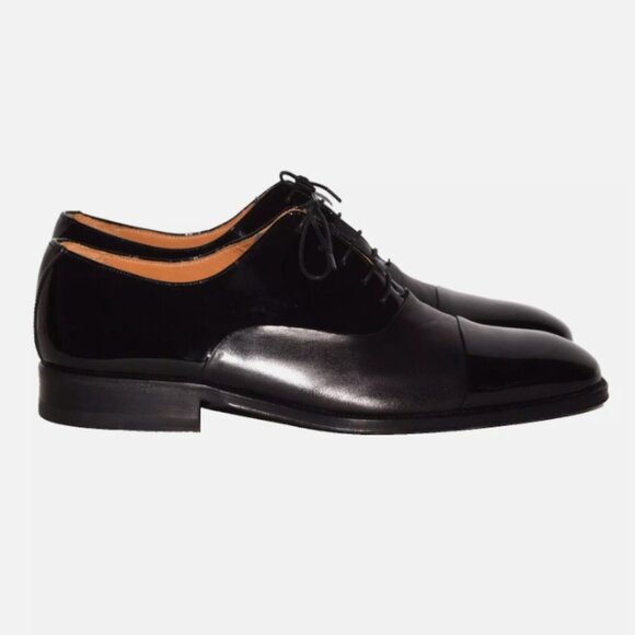 MAGNANNI Cesar Black Leather / Patent Leather Oxford Dress Shoes Size 10.5D main image 5